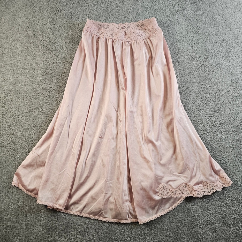 Vassarette Vintage Pink Lace Trim Half Slip Skirt Antron Nylon USA Large L 110
